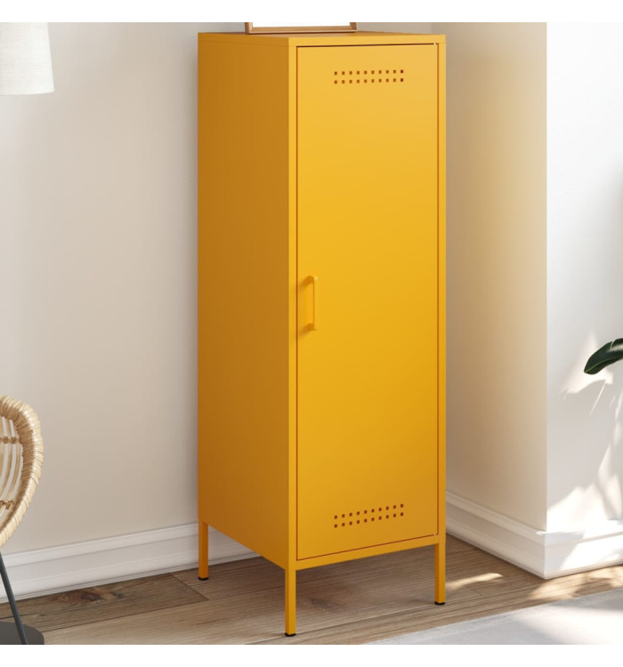 Buffet jaune moutarde 36x39x113 cm acier | Mobilier & Déco