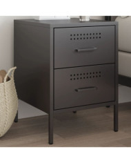 Table de chevet noir 36x39x50,5 cm acier | Mobilier & Déco