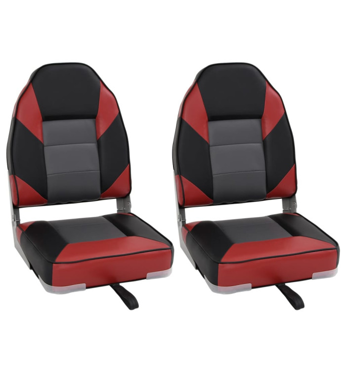 Sièges de bateau pliables lot de 2 à dossier haut 39x43x58 cm | Mobilier & Déco