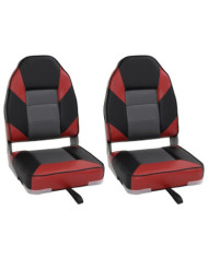Sièges de bateau pliables lot de 2 à dossier haut 39x43x58 cm | Mobilier & Déco