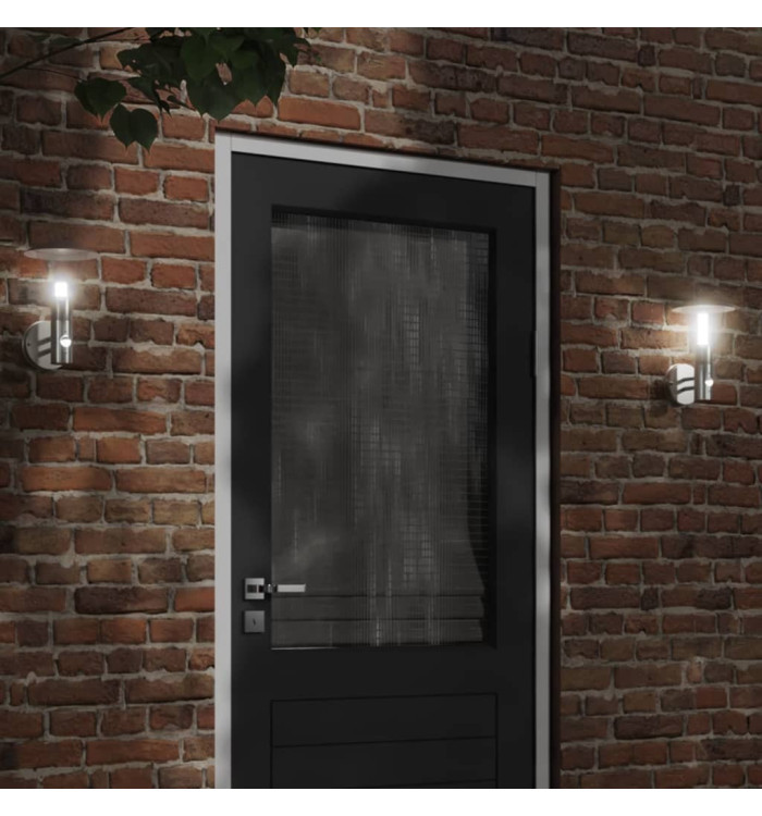 Applique murale d'extérieur et capteur argenté acier inoxydable | Mobilier & Déco