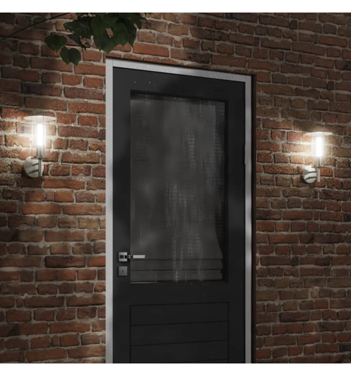 Applique murale d'extérieur argenté acier inoxydable | Mobilier & Déco