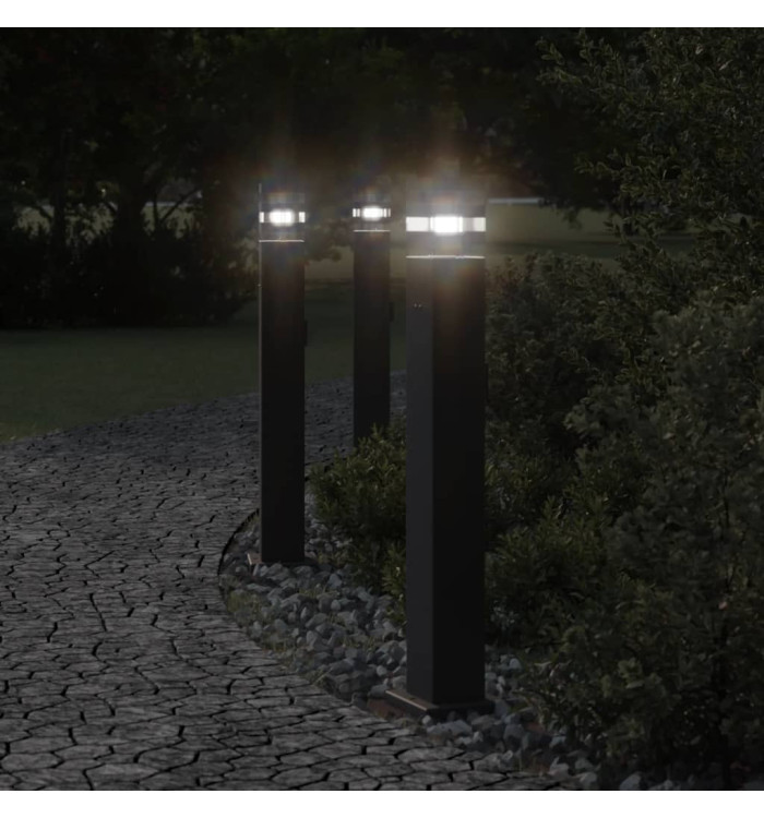 Lampadaire d'extérieur avec sortie noir 80 cm aluminium | Mobilier & Déco