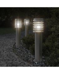 Lampadaire d'extérieur argenté 60 cm acier inoxydable | Mobilier & Déco