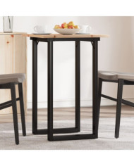 Table à manger cadre en O 50x50x75 cm bois de pin massif acier | Mobilier & Déco