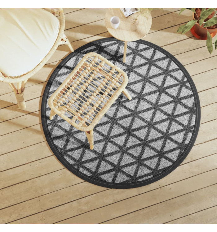 Tapis d'extérieur ARAKIL noir Ø120 cm PP | Mobilier & Déco