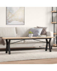 Table basse cadre en Y 160x40x45,5 cm bois de pin massif acier | Mobilier & Déco