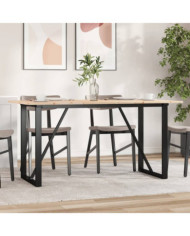 Table à manger cadre en O 140x80x75 cm bois de pin massif acier | Mobilier & Déco