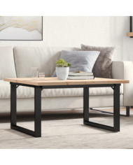 Table basse cadre en O 90x90x45,5cm bois de pin massif et acier | Mobilier & Déco