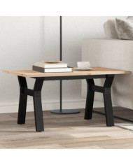 Table basse cadre en Y 80x50x40 cm bois de pin massif et acier | Mobilier & Déco
