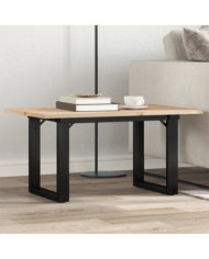 Table basse cadre en O 80x50x40 cm bois de pin massif et acier | Mobilier & Déco