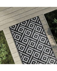 Tapis d'extérieur ARAKIL Blanc et noir 80x150 cm PP | Mobilier & Déco