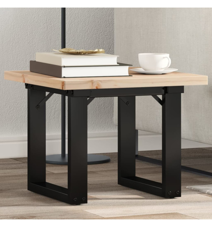 Table basse cadre en O 50x50x35,5cm bois de pin massif et acier | Mobilier & Déco