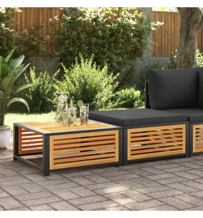 Table de jardin avec tabouret bois d'acacia massif | Mobilier & Déco