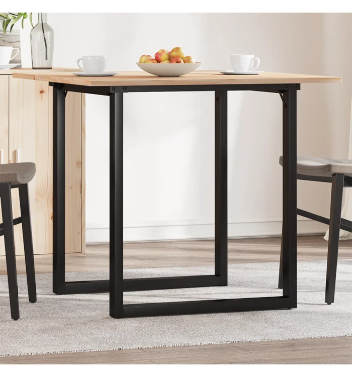 Table à manger cadre en O 90x90x75 cm bois de pin massif acier | Mobilier & Déco