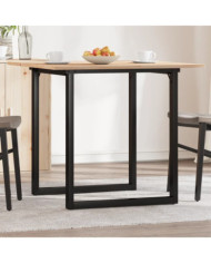 Table à manger cadre en O 90x90x75 cm bois de pin massif acier | Mobilier & Déco