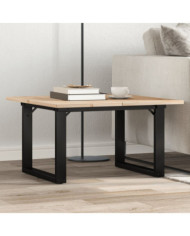 Table basse cadre en O 60x60x40 cm bois de pin massif et acier | Mobilier & Déco