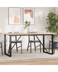 Table à manger cadre en O 180x90x75,5 cm bois pin massif acier | Mobilier & Déco