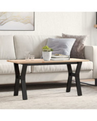 Table basse cadre en Y 100x50x45 cm bois de pin massif et acier | Mobilier & Déco