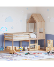 Lit haut sans matelas 90x190 cm bois de pin massif | Mobilier & Déco