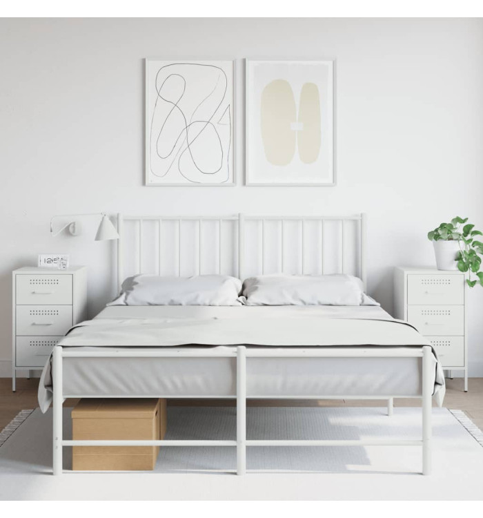 Tables de chevet 2 pcs blanc 36x39x68 cm acier | Mobilier & Déco