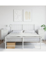 Tables de chevet 2 pcs blanc 36x39x68 cm acier | Mobilier & Déco