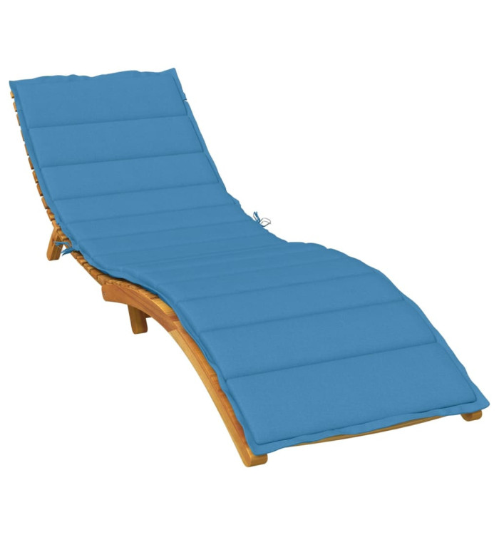 Coussin de chaise longue bleu mélangé 200x60x4 cm tissu | Mobilier & Déco