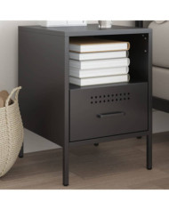 Table de chevet noir 36x39x50,5 cm acier | Mobilier & Déco