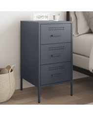 Table de chevet anthracite 36x39x68 cm acier | Mobilier & Déco