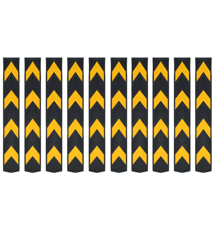 Cornière de protection réfléchissante 10 pcs Caoutchouc 80 cm | Mobilier & Déco