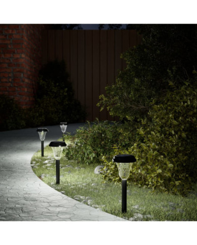 Lampes solaires d'allées et piquets de sol 12 pcs blanc | Mobilier & Déco