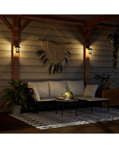 Lanternes murales solaires d'extérieur 2 pcs blanc | Mobilier & Déco