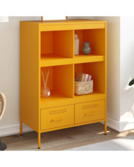Buffet haut jaune moutarde 68x39x101,5 cm acier | Mobilier & Déco