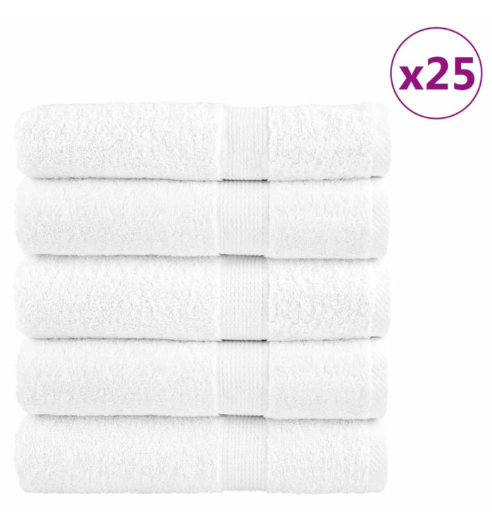 Serviettes de bain de qualité supérieure SOLUND 25 pcs blanc | Mobilier & Déco