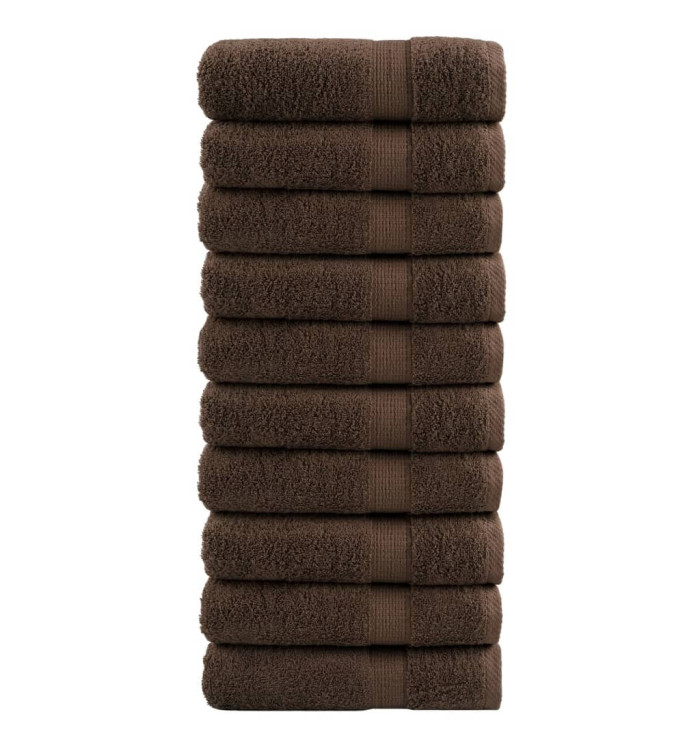 Serviettes de douche de qualité supérieure SOLUND 10 pcs marron | Mobilier & Déco