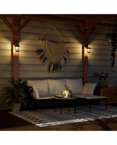 Lanternes murales solaires d'extérieur 2 pcs blanc chaud | Mobilier & Déco