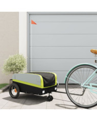 Remorque de vélo noir et vert 30 kg fer | Mobilier & Déco