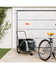 Remorque de vélo pour animaux de compagnie gris et noir | Mobilier & Déco