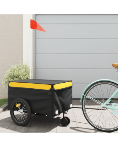 Remorque de vélo noir et jaune 45 kg fer | Mobilier & Déco