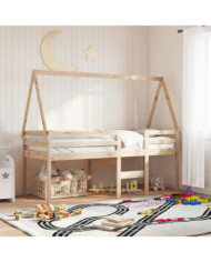 Toit de lit pour enfants 209x95,5x88 cm bois de pin massif | Mobilier & Déco