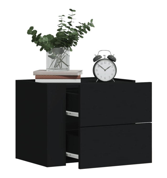 Tables de chevet murales 2 pcs noir 45x30x35 cm | Mobilier & Déco