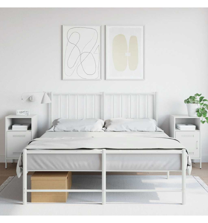 Tables de chevet 2 pcs blanc 36x39x68 cm acier | Mobilier & Déco