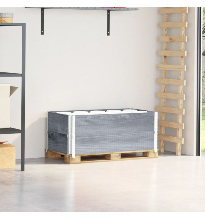 Colliers de palette 2 pcs gris 100x50 cm bois de pin solide | Mobilier & Déco