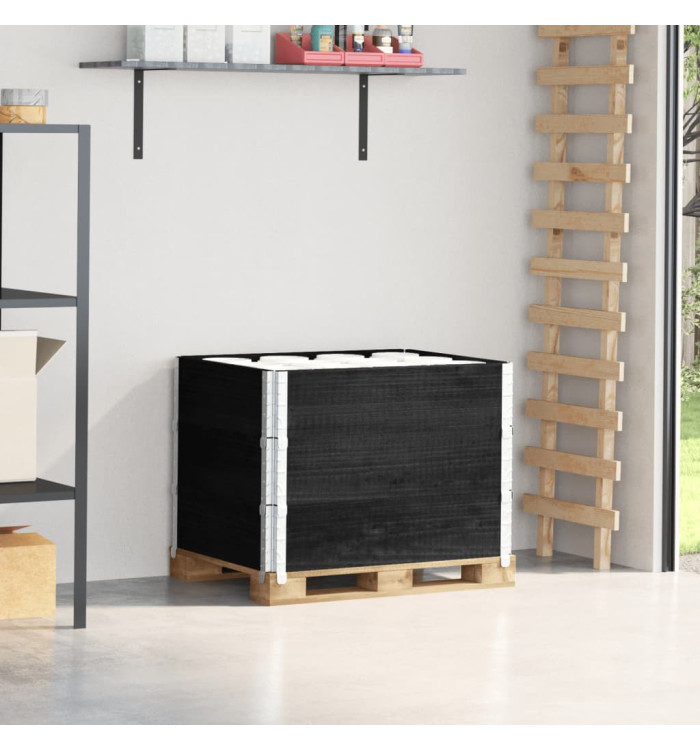 Colliers de palette 3 pcs noir 80x60 cm bois de pin solide | Mobilier & Déco