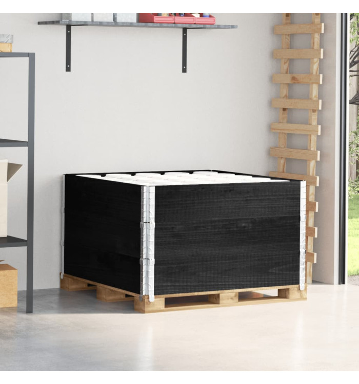 Colliers de palette 3 pcs noir 100x100 cm bois de pin solide | Mobilier & Déco