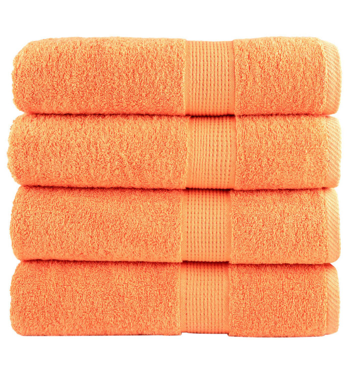 Serviettes de douche de qualité supérieure SOLUND 4 pcs orange | Mobilier & Déco