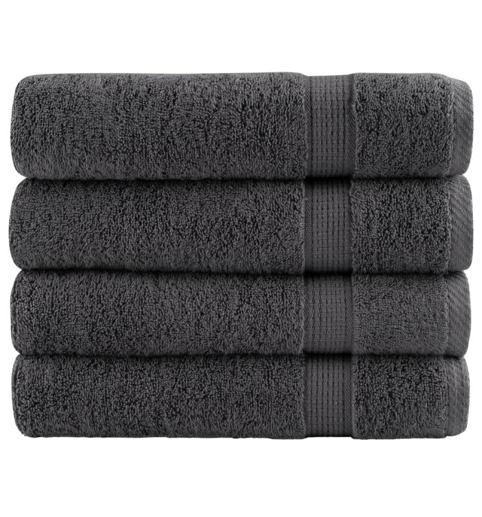 Serviettes de douche de qualité sup. SOLUND 4 pcs anthracite | Mobilier & Déco