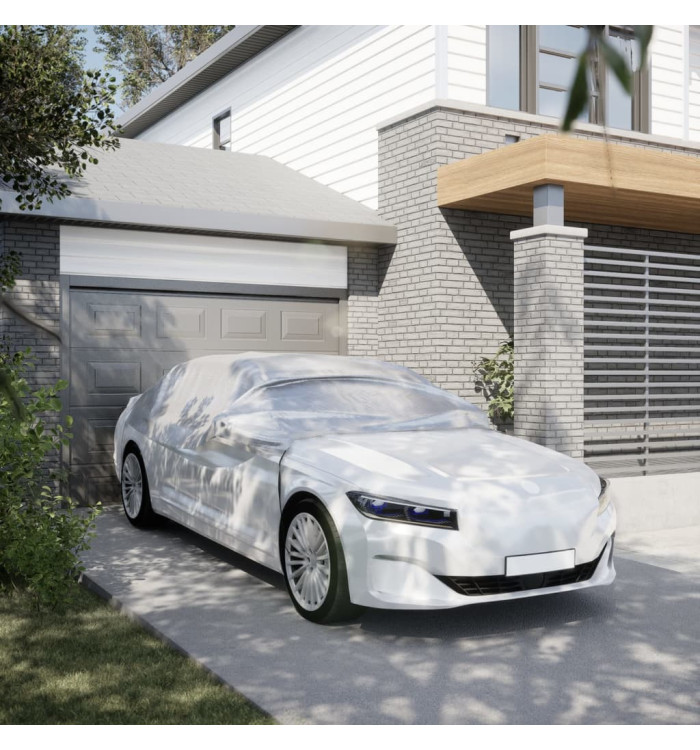 Demi-housse de voiture avec crochets argenté M PEVA | Mobilier & Déco