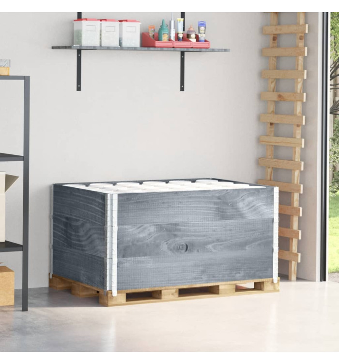 Colliers de palette 3 pcs gris 120x80 cm bois de pin solide | Mobilier & Déco