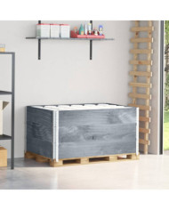 Colliers de palette 3 pcs gris 120x80 cm bois de pin solide | Mobilier & Déco